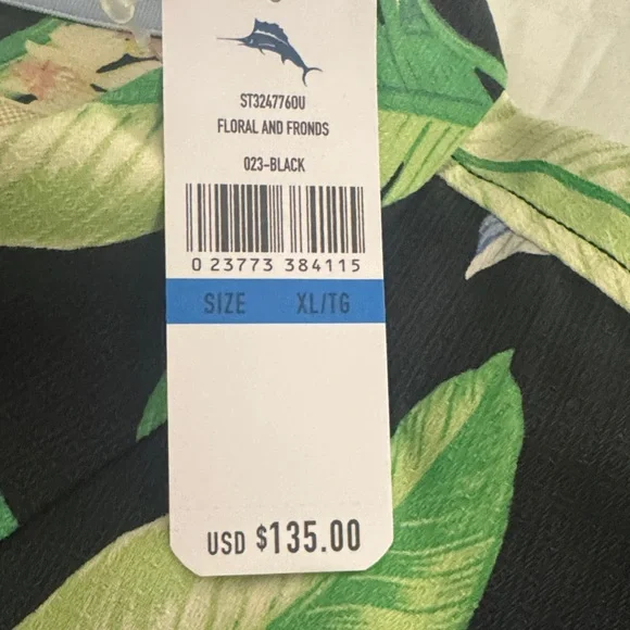 Tommy Bahama Leafy Green and Blue Shirt - Picture 2 of 11